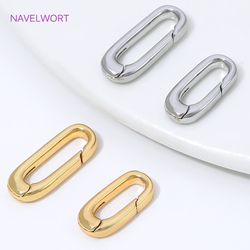 Gold Plated Jewelry - 1/2/4Pcs 18K Gold Plated Oval Spring