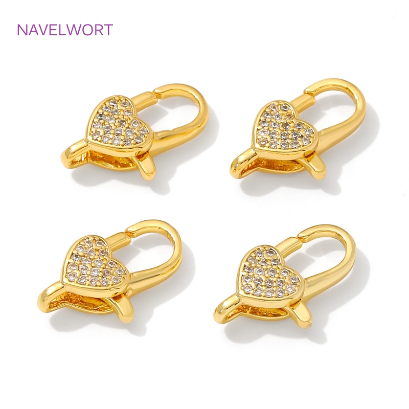 Gold Plated Jewelry - 18K Gold Plated Inlaid Zircon Heart