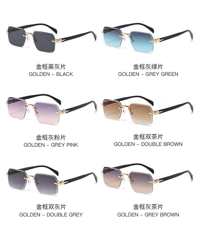 Rimless Sunglasses Rectangle F - đánh giá và giá Sunglasses Uv400