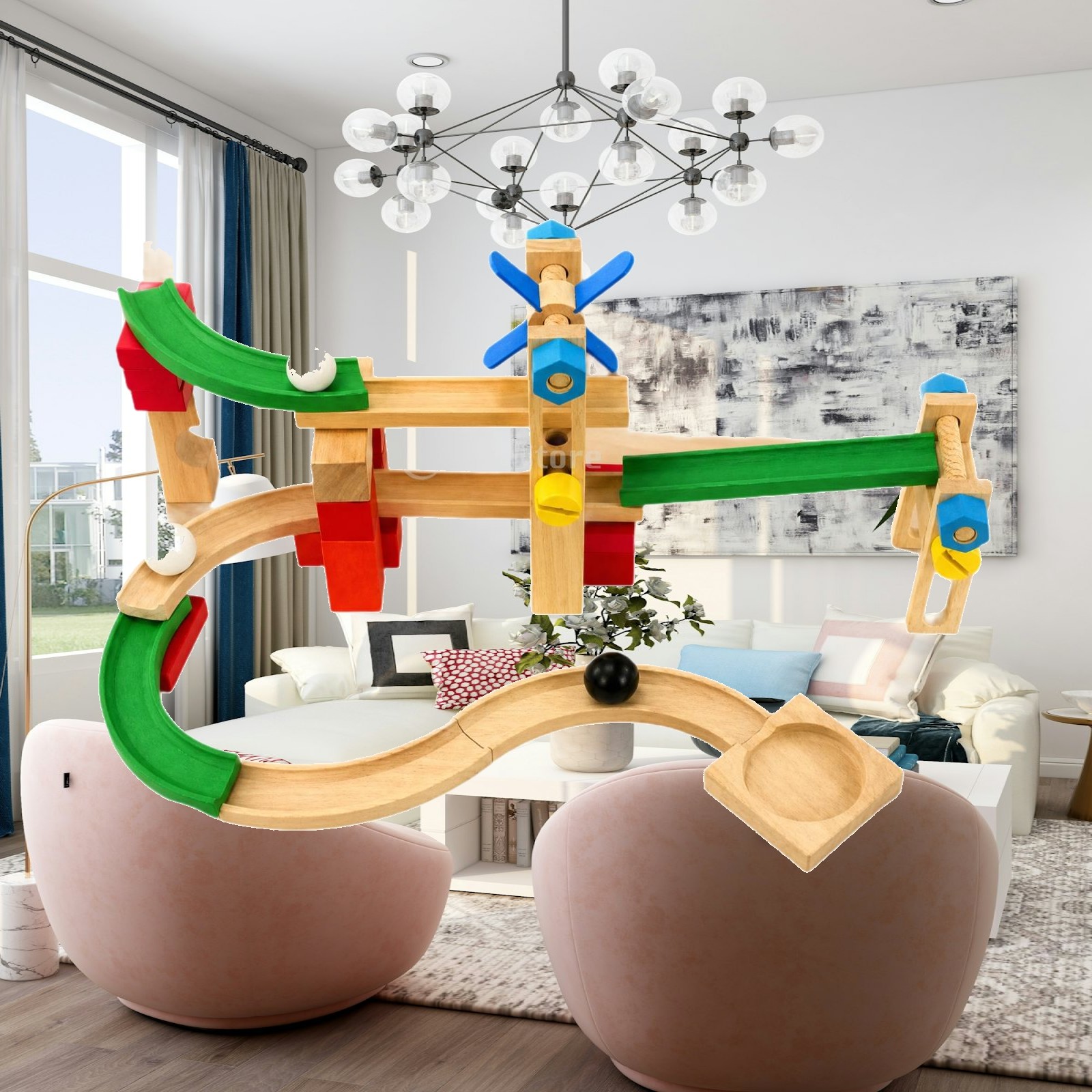 Wooden Marble Run Track for Ki - đánh giá và giá Marble Coaster Set