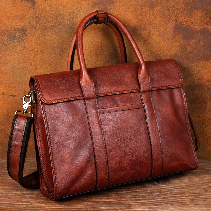 Vegetable tanned leather handb - đánh giá và giá Leather Briefcase