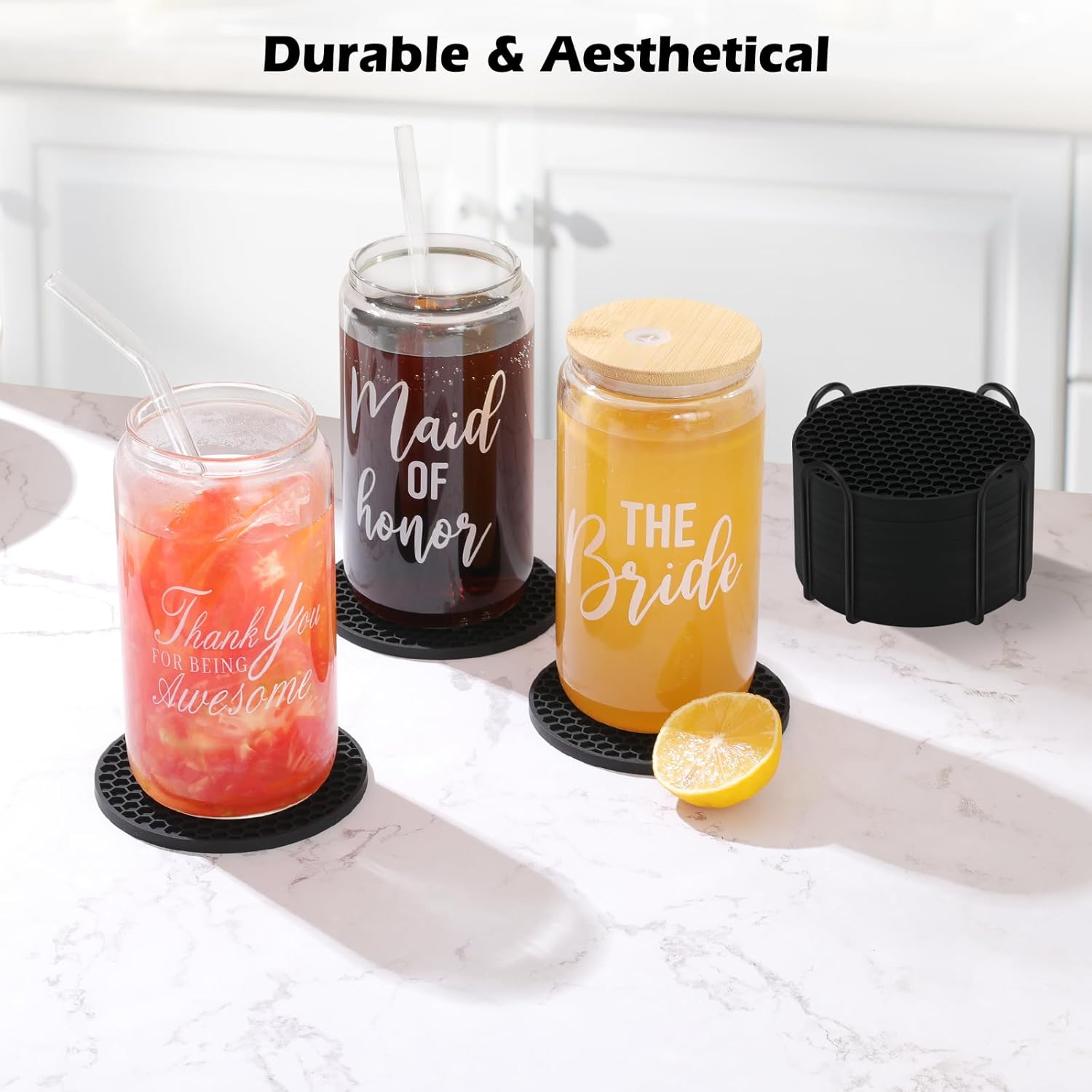 Silicone Coasters Set with Hol - đánh giá và giá Marble Coaster Set