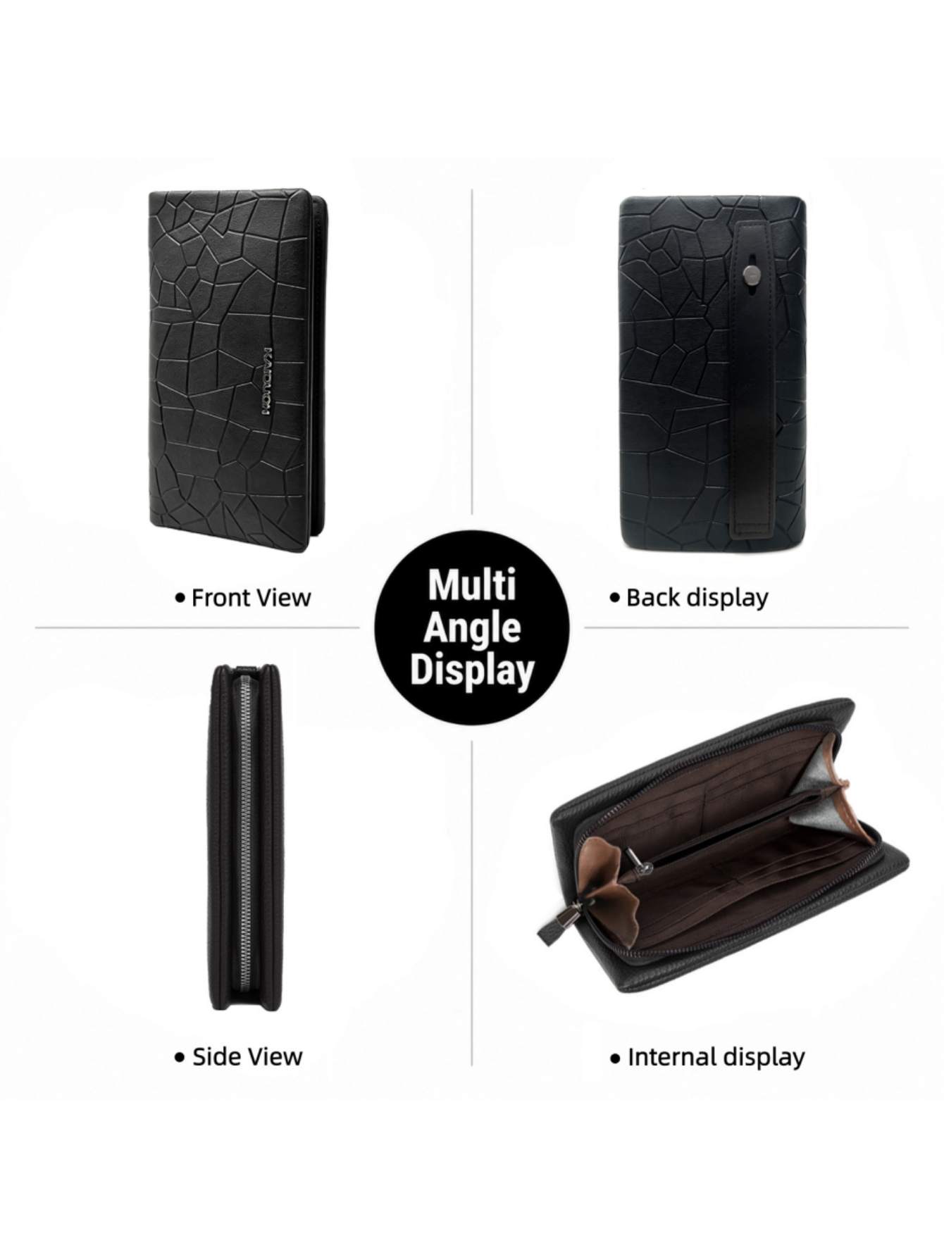 Men Geometric Stone Pattern PU - đánh giá và giá Leather Wallet Men