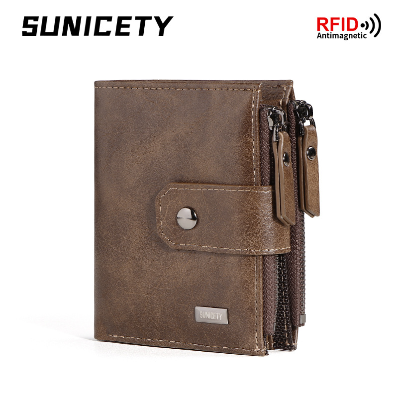 Anti-TheftCross-Border Busines - đánh giá và giá Leather Wallet Men
