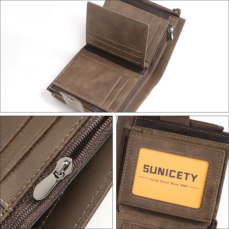 Anti-TheftCross-Border Busines - đánh giá và giá Leather Wallet Men