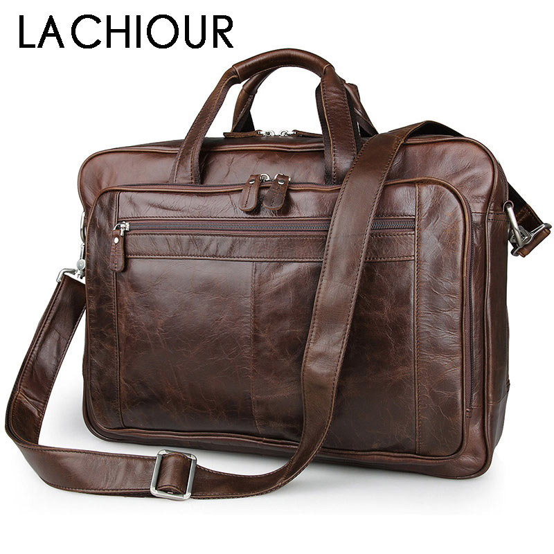 LACHIOUR Nam Da Thật Dáng Vint - đánh giá và giá Leather Briefcase